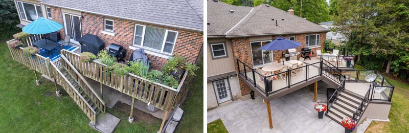 before and after new deck build