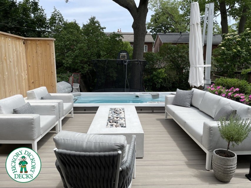 deck with tree nearby