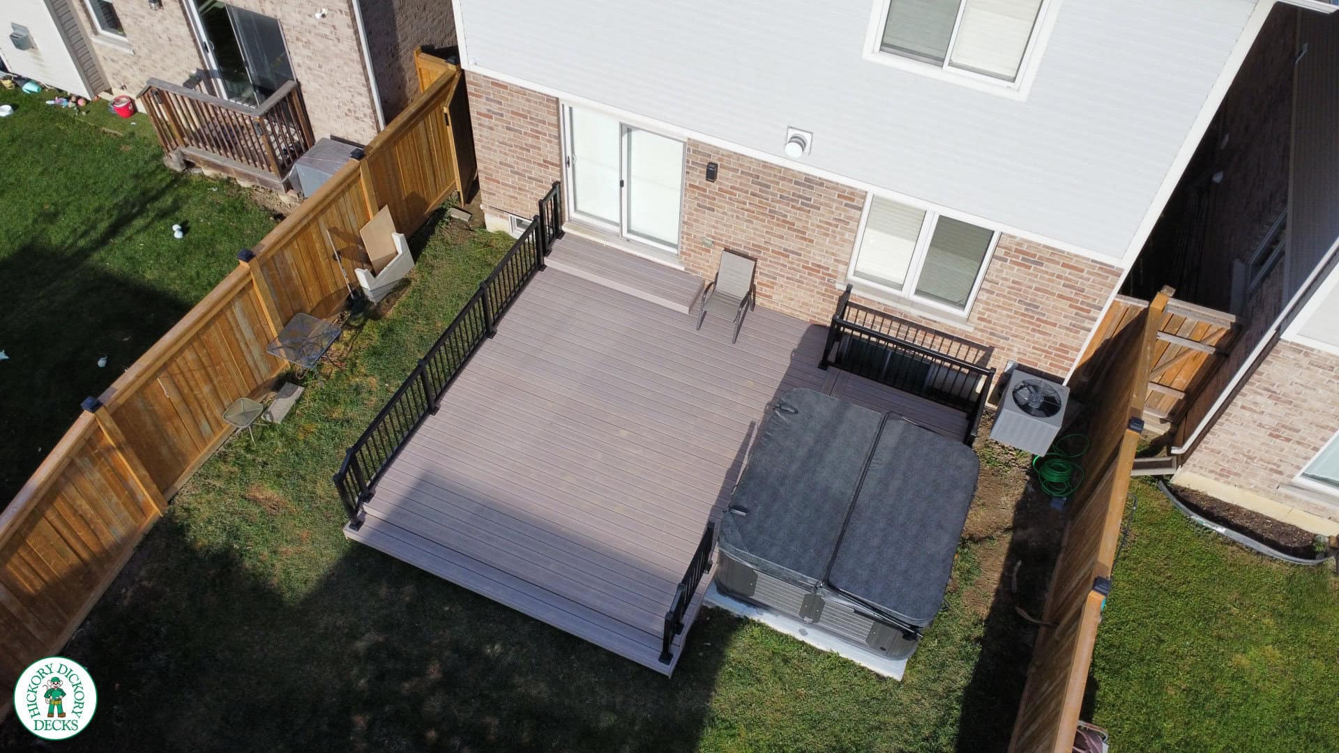 deck with hot tube Ariel view