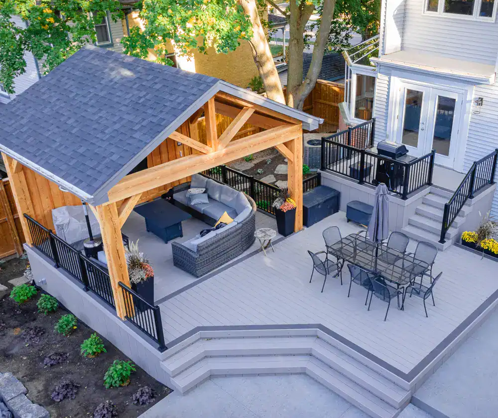 backyard-deck-photo-2 Multi-level deck with covered seating.