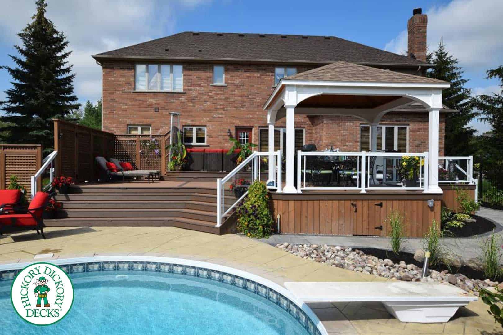 HDD_Pavillion_Watermarked Multi-level poolside deck with gazebo.