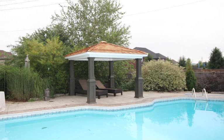 backyard pavilion by the pool