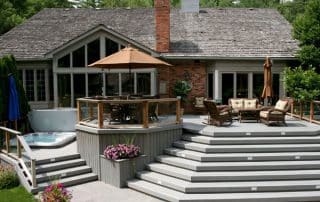 composite deck with magnificent staircase