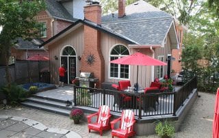 deck with Canadian flag chairs