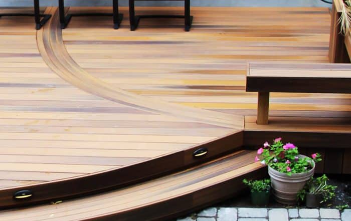 bent composite decking