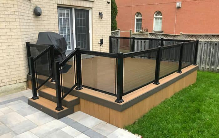 small deck with railing