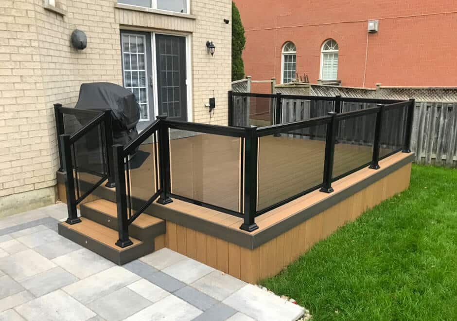 small deck with railing
