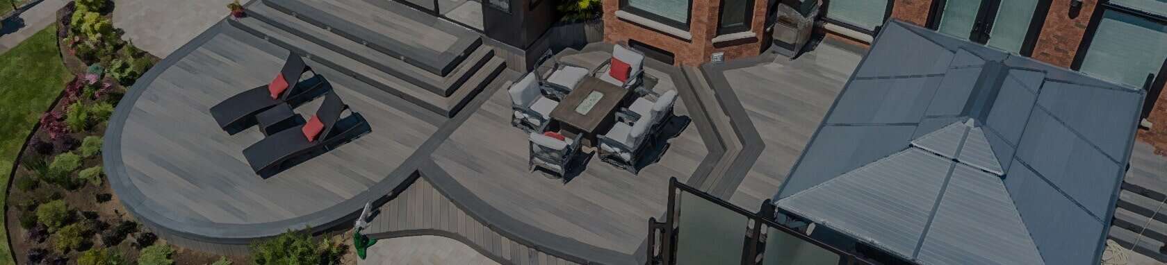 overview of composite deck with multiple areas