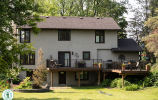 large cottage backyard deck