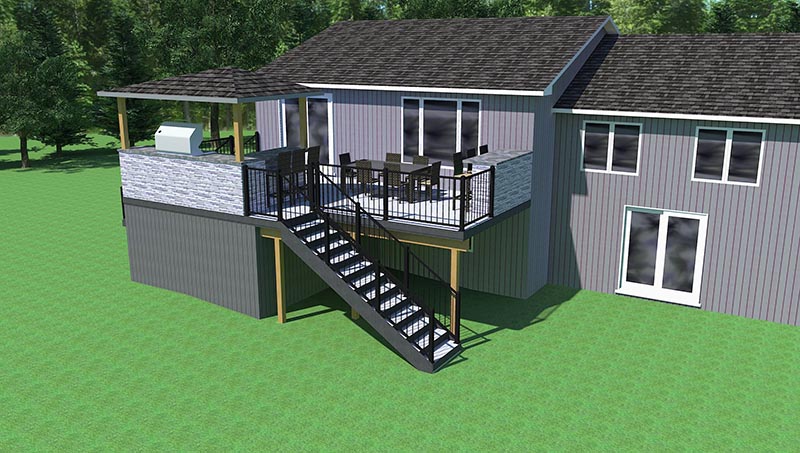3d rendering of a deck