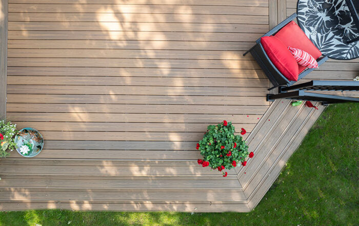 overhead view of composite deck