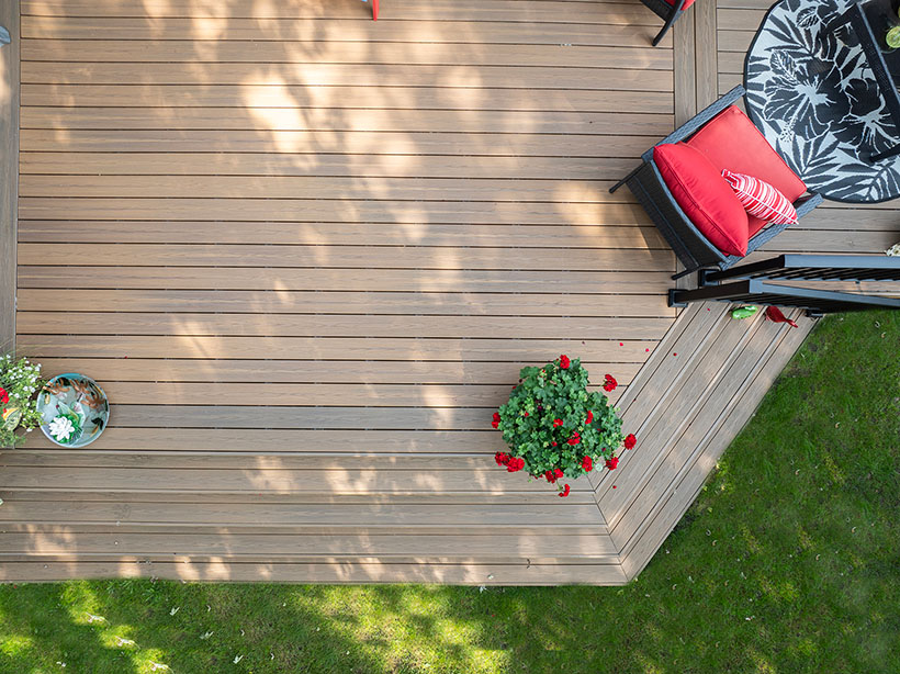 overhead view of composite deck