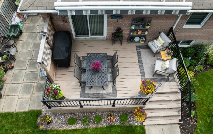 overhead view of deck