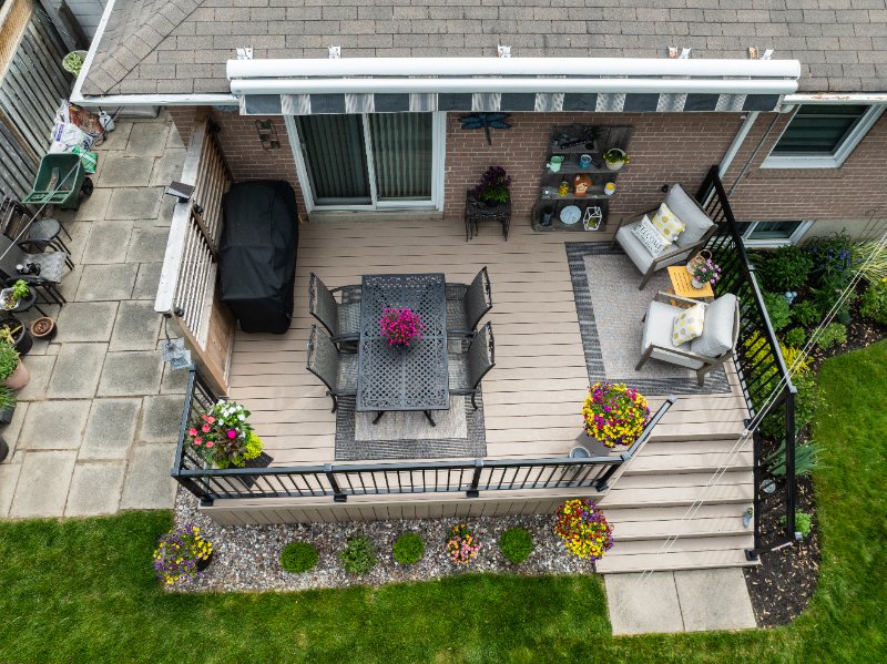 overhead view of deck