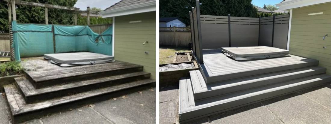 hot tub deck before and after