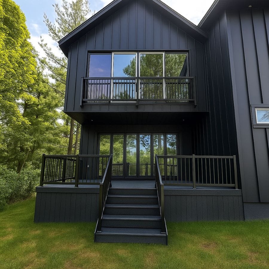 modern deck in Niagara with composite deck