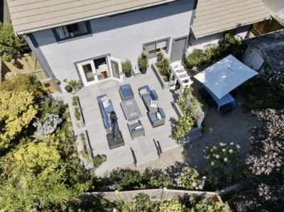 overhead view of low maintenance deck