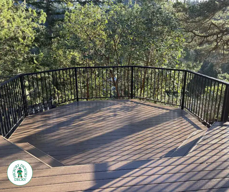 low maintenance deck in the woods