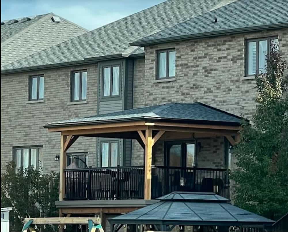 exterior view of covered deck in Ancaster