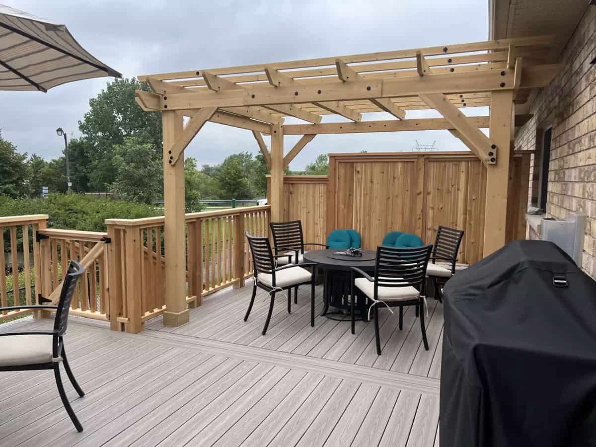 Pergola on Binbrook deck