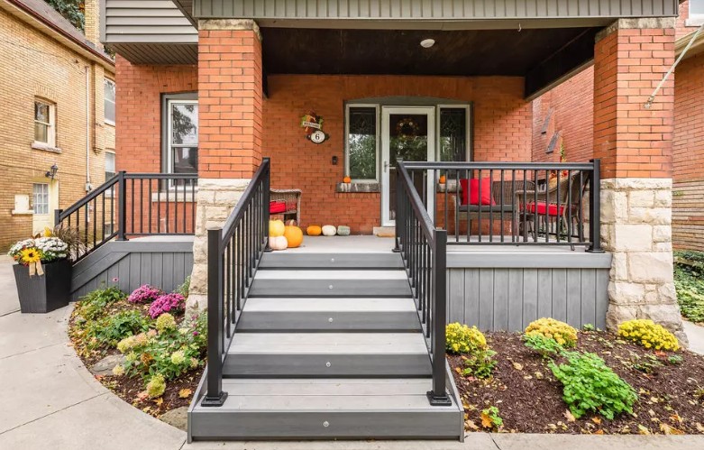 Composite front porch on century home